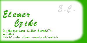 elemer czike business card